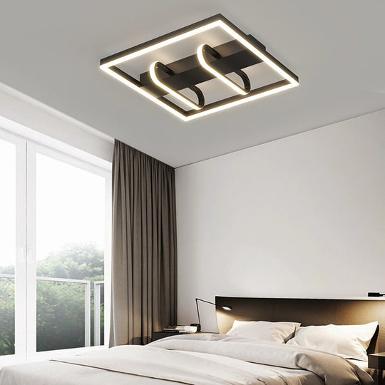 Modern Minimalist Living Room Chandeliers Atmosphere Home Headlight Creative Led Geometric Ceiling