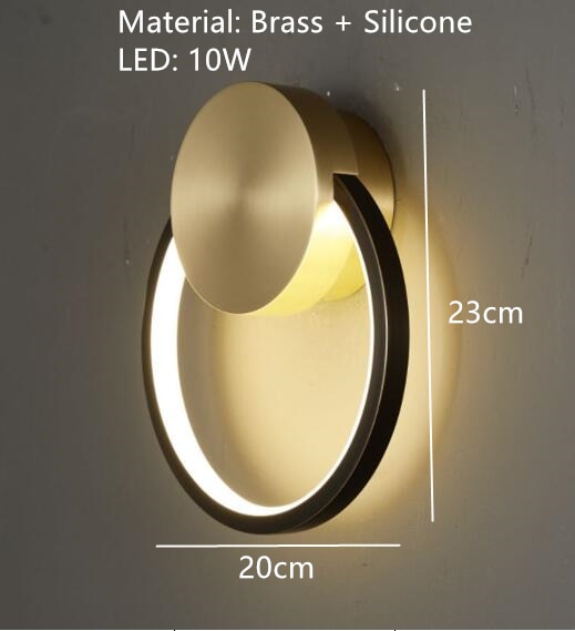 Nordic Art Circle Background Led Wall Lamp Romantic Home Round Ring Decor Livingroom Bedroom Aisle
