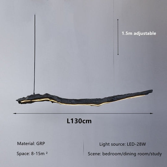 Nordic Personality Led Strip Chandelier - Black Wabi - Sabi Hanging Lamps For Restaurants Offices