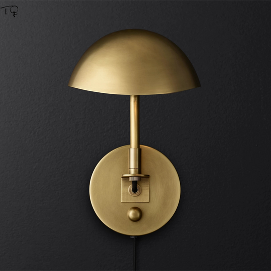 Vintage Retro Copper Wall Lamp E27 Led Sconces Industrial Modern Light Fixtures Study Bedside