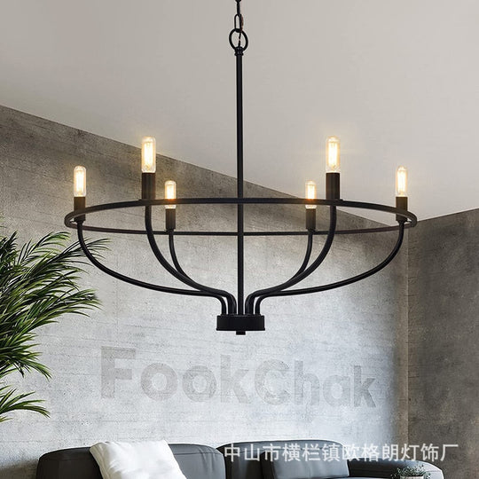 Modern Iron Ring Light Pendant Chandelier - Decorative Ceiling For Living Room And Dining