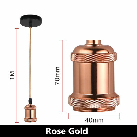 Retro Vintage Pendant Lights - E27/E26 Lamp Holder Socket Rose Red Set / E27 Light