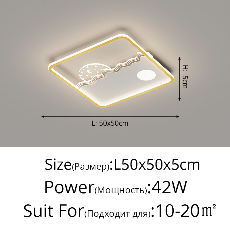 Living Room Ceiling Lights Modern Minimalist Square Round Home Light Luxury Golden Black Bedroom