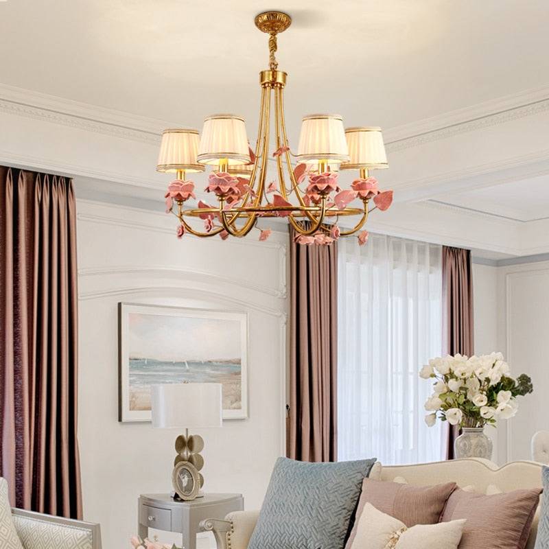 Château D’or - French All - Copper Living Dining Room Chandelier European Luxury Atmosphere