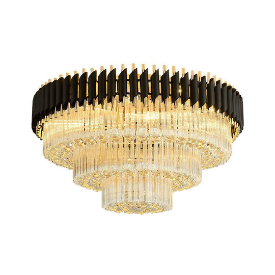 Luxury Rectangular Crystal Ceiling Lamp - Dazzling Large - Scale Lighting For Elite Living Rooms &amp;
