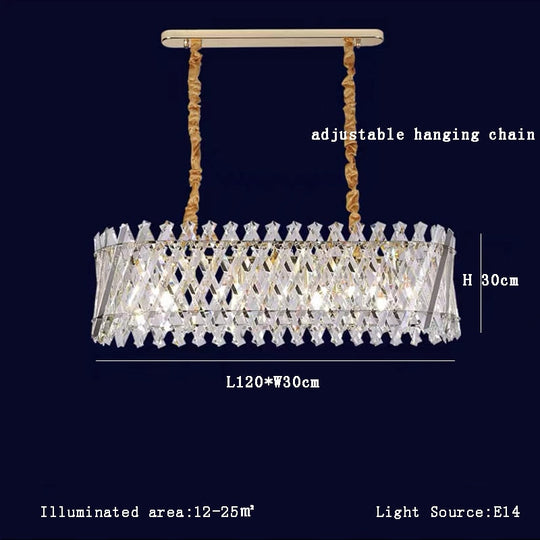 Nordic Luxury Gold Crystal Led Ceiling Lamp - Dimmable Chandelier For Home Decor &amp; Dining Room L