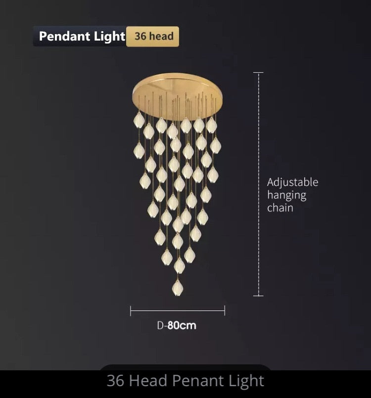 New Nordic Simple Ceramic Magnolia Restaurant Chandelier Hotel Sales Office Personality Bedroom