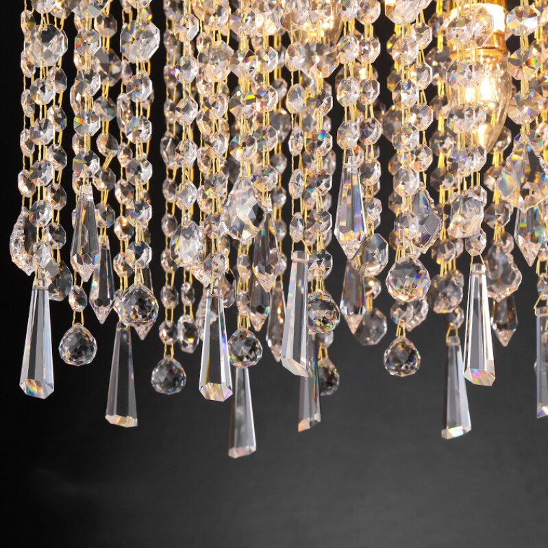 Modern Crystal Chandelier For Parlor Dining Room Kitchen Bedroom Lighting Fixtures E14 Bulb Gold