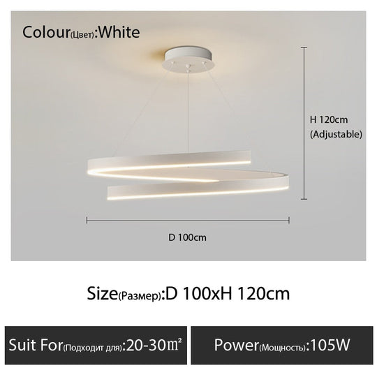 Dining Room Chandelier Master Bedroom Light Modern Minimalist Living Dining Table Round Lamps White