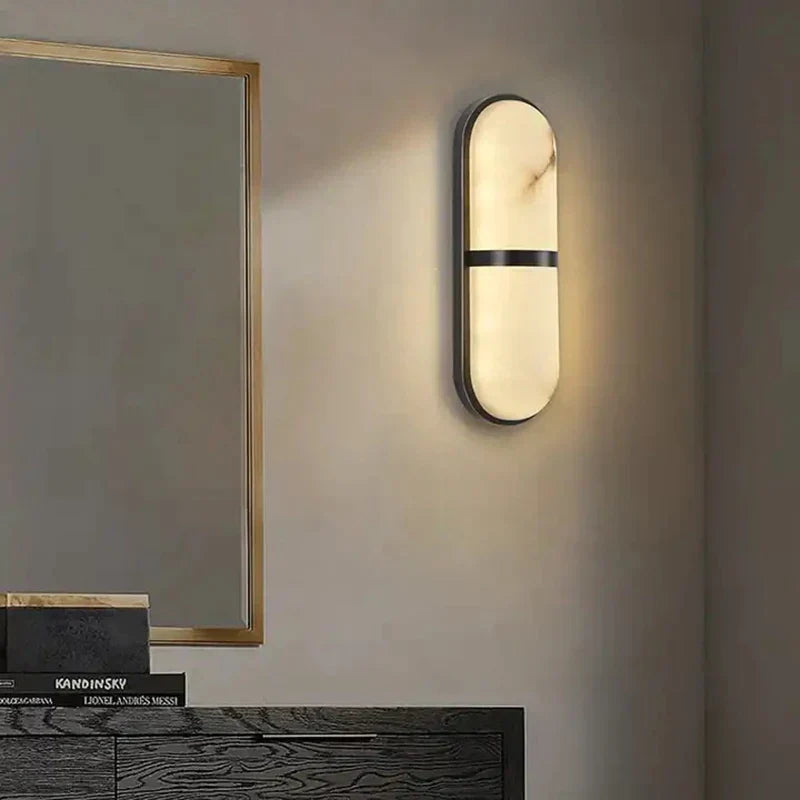 Sophia - Marble And Copper Wall Light Creative Bedside Sconce For Modern Home Decor Lamp
