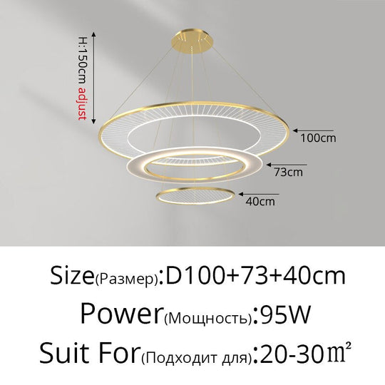 Nordic Living Room Led Gold/Black Pendant Lights Modern Minimalist Duplex Villa Staircase Hall