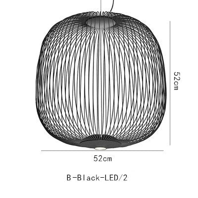 Nordic Foscarini Spokes Chandelier Art Iron Bird Cage Led Creative Villa Lobby Living Dining Room