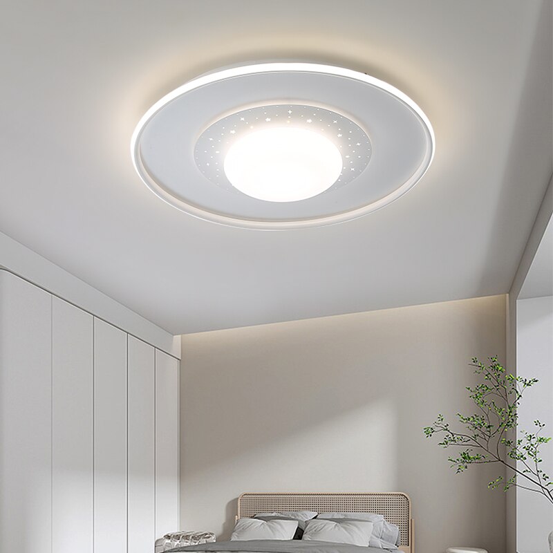 Nordic Led Ring Chandeliers Simple Modern Bedroom Ceiling Lights Personality Creative Lighting Art
