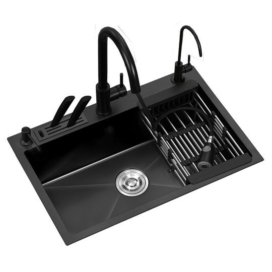 Black Stainless Steel Single Bowl Kitchen Sink Undermount Dishwasher Sink