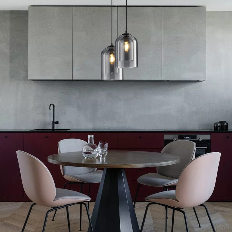 Postmodern Nordic Double Glass Pendant Light - Stylish Luminaire For Bedroom Dining Room And Bar