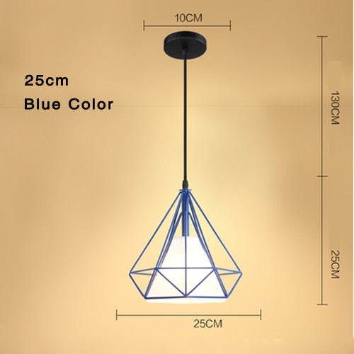 Retro Industrial Chandelier Russian Attic Cage Diamond - Shaped Hemp Rope Dining Room Living