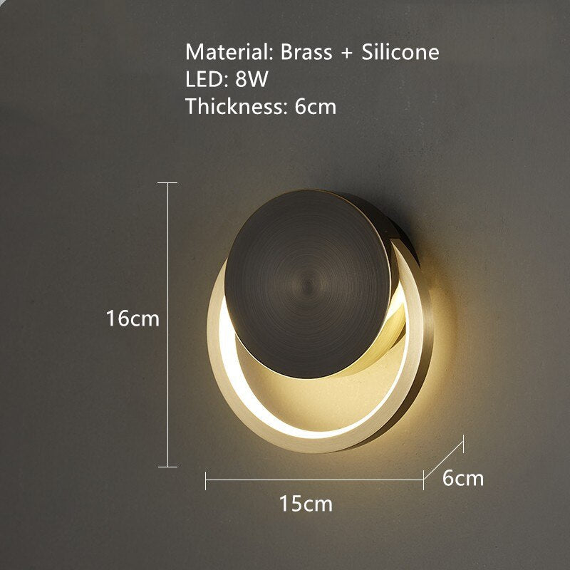 Nordic Art Circle Background Led Wall Lamp Romantic Home Round Ring Decor Livingroom Bedroom Aisle