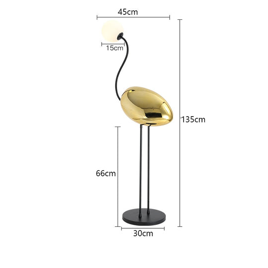 Nordic Minimalist Flamingo Glass Shade Led Floor Lamp - Stylish Living Room And Bedroom Lighting