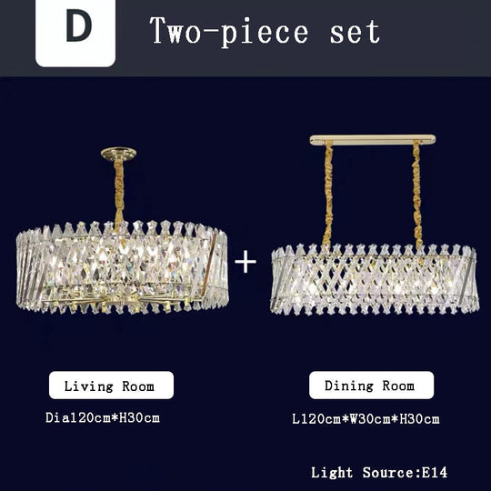 Nordic Luxury Gold Crystal Led Ceiling Lamp - Dimmable Chandelier For Home Decor &amp; Dining Room Set