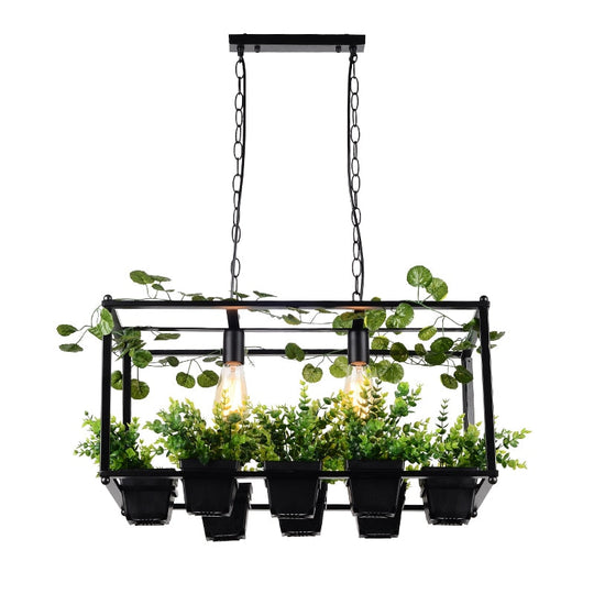 Nordic Restaurant Bar Chandelier Flowers And Grass Creative Pastoral Cafe Flower Room Beauty Shop