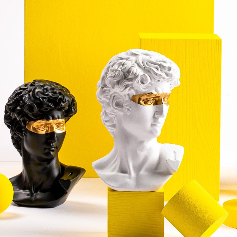 Resin David Bust Sculpture: Elegant Office And Home Decor Accessory Items