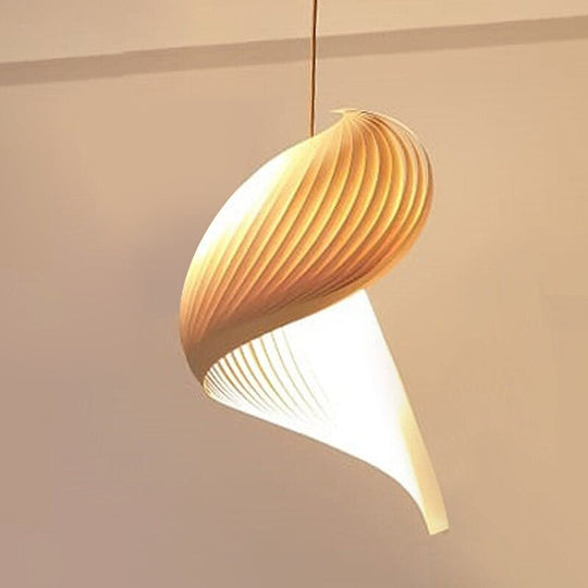 Creative Conch - Inspired Wooden Chandelier - Unique Hollow Light Fixtures For Living Room