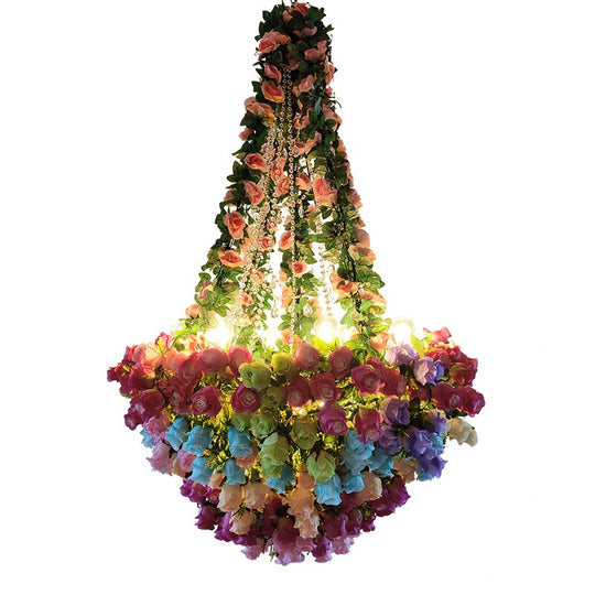 Simulation Fiowers And Plants Chandelier Theme Bar Hotel Decoration Pendant Light Restaurant Qing