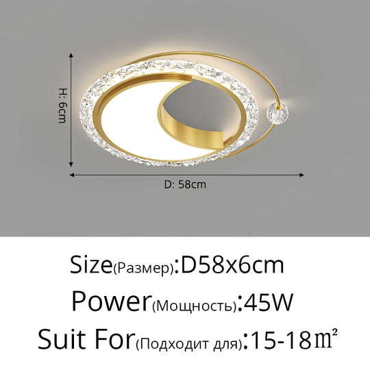 Nordic Bedroom Recessed Led Ceiling Lights Post - Modern Luxury Crystal Creative Living Room