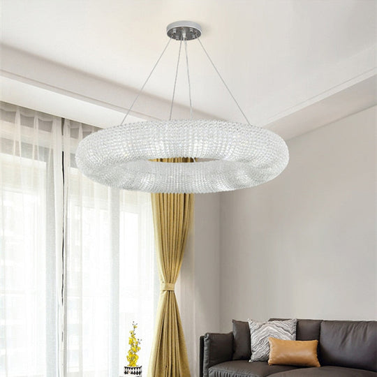 Luxury Loft Led E14 Pendant Lights For American Living Room - Crystal Accents Light