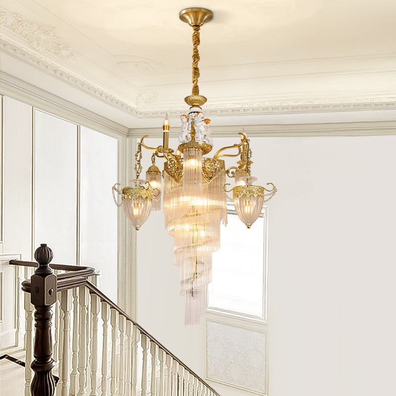 Maxine - Baroque Classic Fancy Light Luxury Oversize Pendant High Ceiling Chandeliers Pendants Lamp