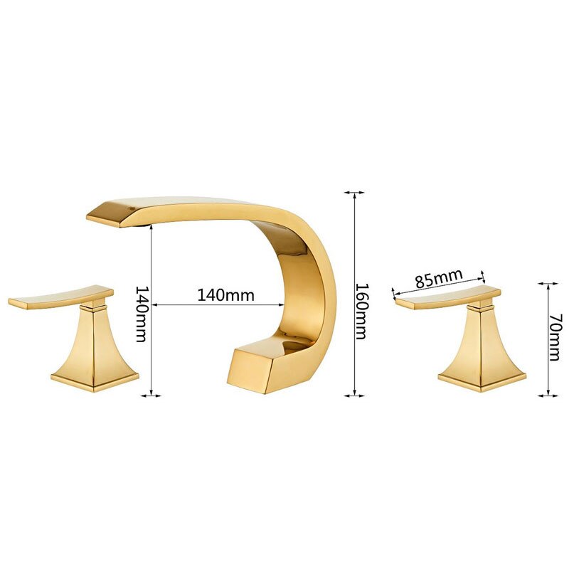 Bathroom Faucet Rose Gold Widespread Basin Black Tap Luxury Mixer Hot And Cold Shower Room Sink