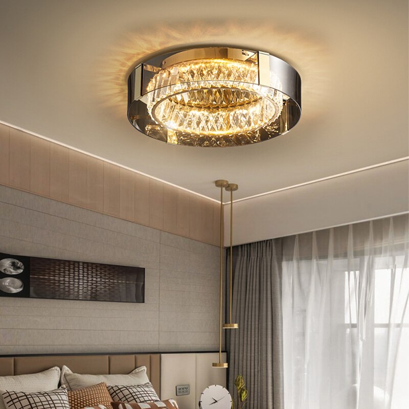 Luxury Dimmable Crystal Ceiling Lights - Modern Led Chandelier Lamps For Bedroom Decor &amp; Home