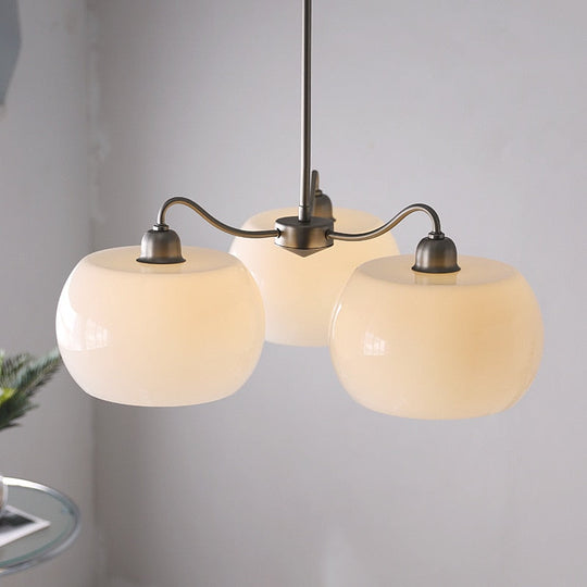 New Modern Korean Popular Shiny White Glass 3 Lights 5 France Nordic Kitchen Living Room Hotel