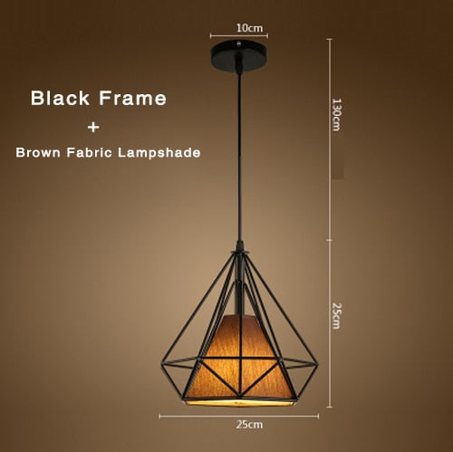 Retro Industrial Chandelier Russian Attic Cage Diamond - Shaped Hemp Rope Dining Room Living