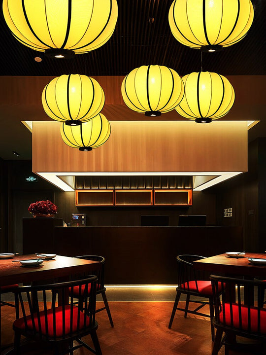 New Retro Lantern Pendant Lights Led E27 Zen Art Indoor Lighting Living Room Restaurant Tea Aisle