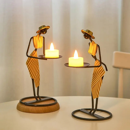 Candle Holders Home Decoration Accessories Rustic Wedding Table Centerpiece Decor Living Room Human