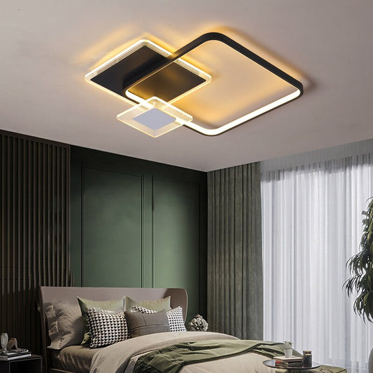 Nordic Square Living Room Bedroom Ceiling Lights Personality Creative Recessed Led Lamp Minimalist