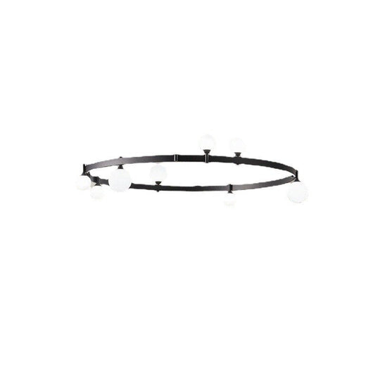 New Style Parlor Chandelier Black Ring White Glass Wire Adjustable Dining Room Bedroom Minimalist