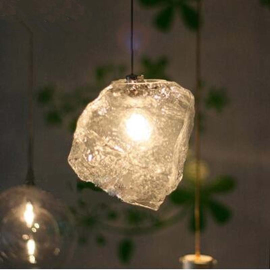 Modern Led Chandeliers Ice Glass Pendant Lightshome Lamp Living Room Bedroom G4 Bulb Lighting