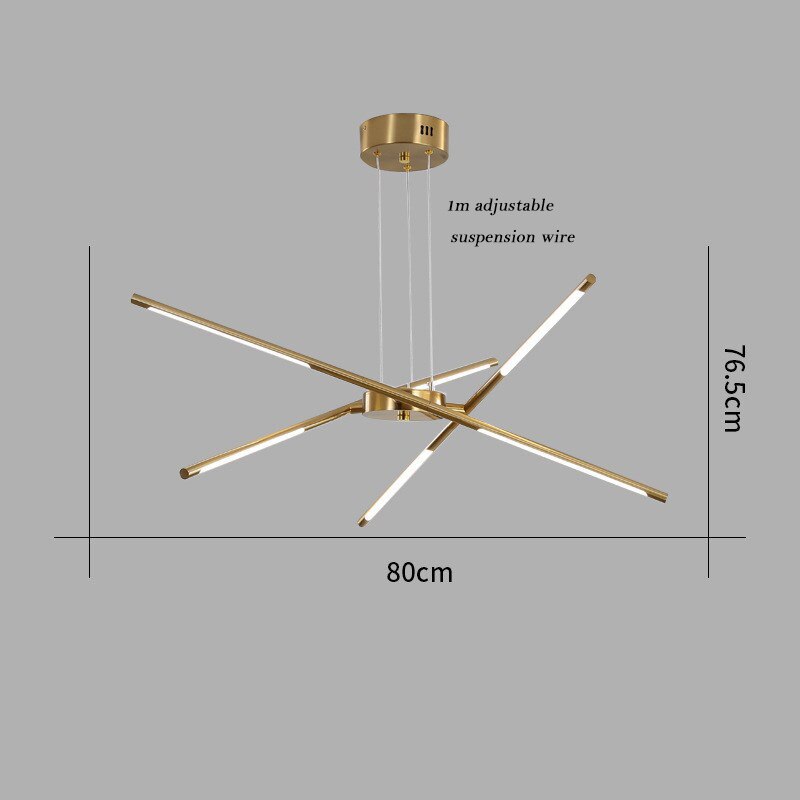 Nordic Screw Propeller Led Chandeliers For Living Dining Room Pendant Lights Iron Art Light Stick