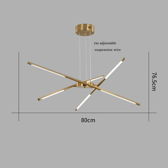 Nordic Screw Propeller Led Chandeliers For Living Dining Room Pendant Lights Iron Art Light Stick