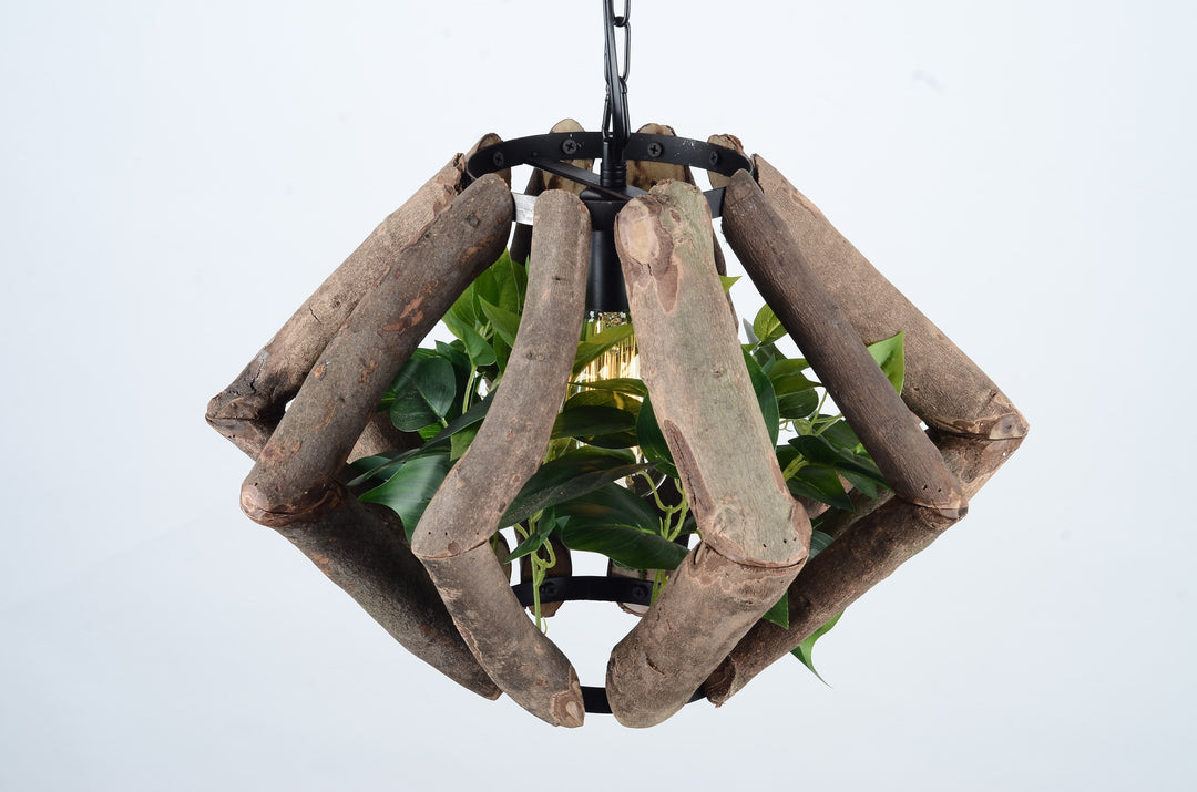 Retro Wooden Lamp Clear Bar Restaurant Green Planting Barbecue Shop Creative Window Plant