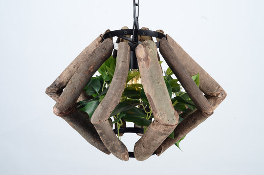 Retro Wooden Lamp Clear Bar Restaurant Green Planting Barbecue Shop Creative Window Plant