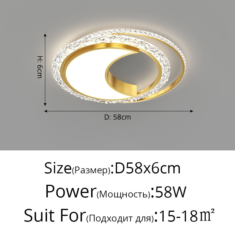 Nordic Bedroom Recessed Led Ceiling Lights Post - Modern Luxury Crystal Creative Living Room