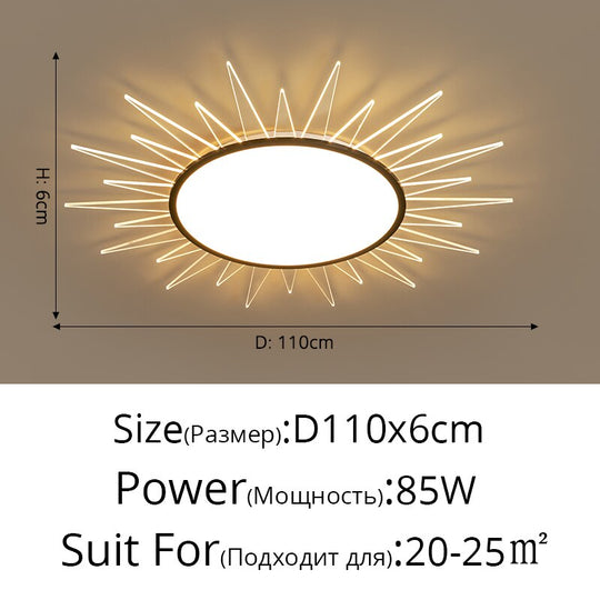 Ultra-Thin Living Room Led Ceiling Lights Modern Minimalist Atmosphere Bedroom Lamp Creative Sun