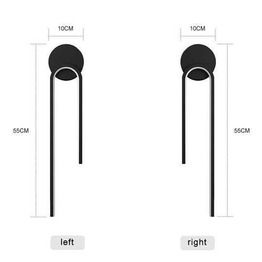 Modern Minimalism Led Wall Lamp For Indoor Home Bedroom Fixture Black Gold Lights Living Room
