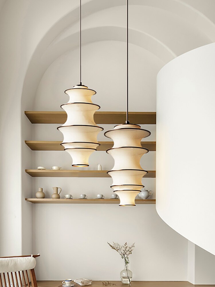 Japanese Design Wabi - Sabi Fabric Pendant Lights Led E27 Home Decor Loft Living Room Bedroom