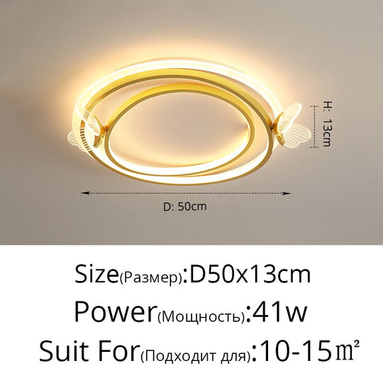 Modern Butterfly Living Room Ceiling Lights Simple Home Bedroom Lamp Nordic Personality Creative