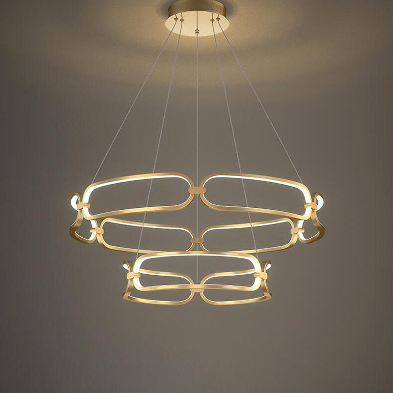 Modern Luxury Living Room Dining Creative Bar Front Desk Online Red Circle Designer Round Art Lamp