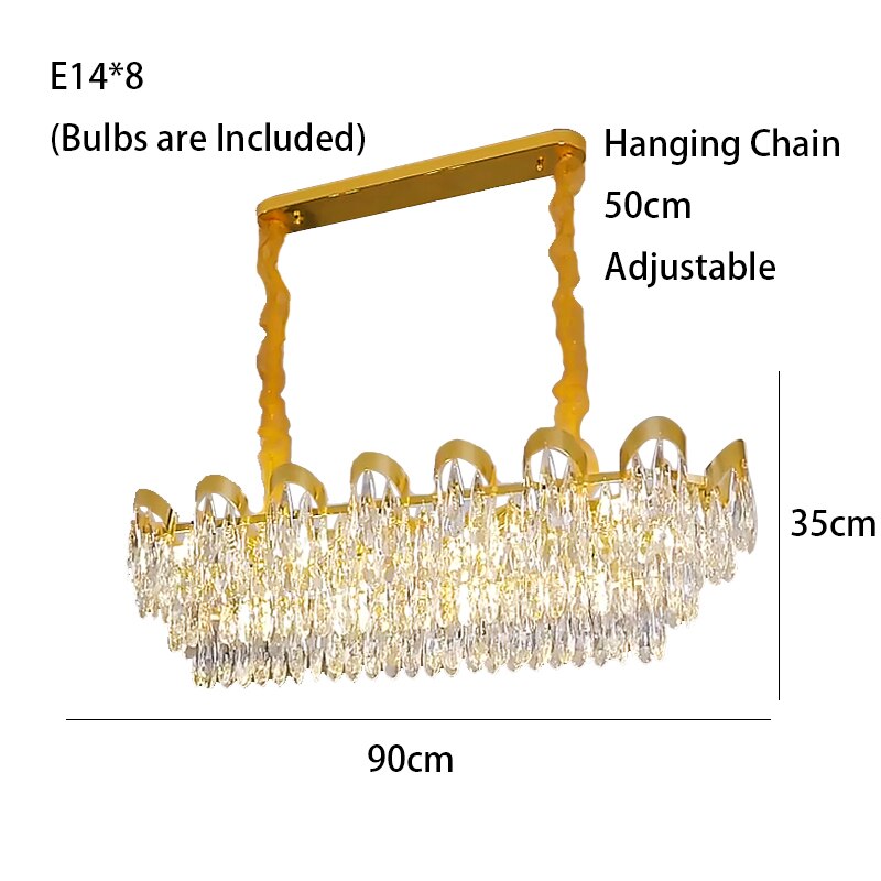 Dimmable Lights Led Ceiling Chandelier New Lustres Luxury Gold Hanging Lamps Crystal Home Decor